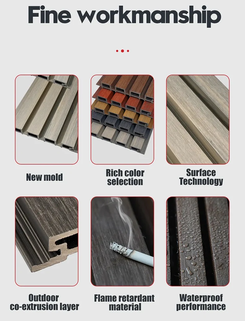 Eco-Friendly Fluted Outdoor WPC Wall Panel